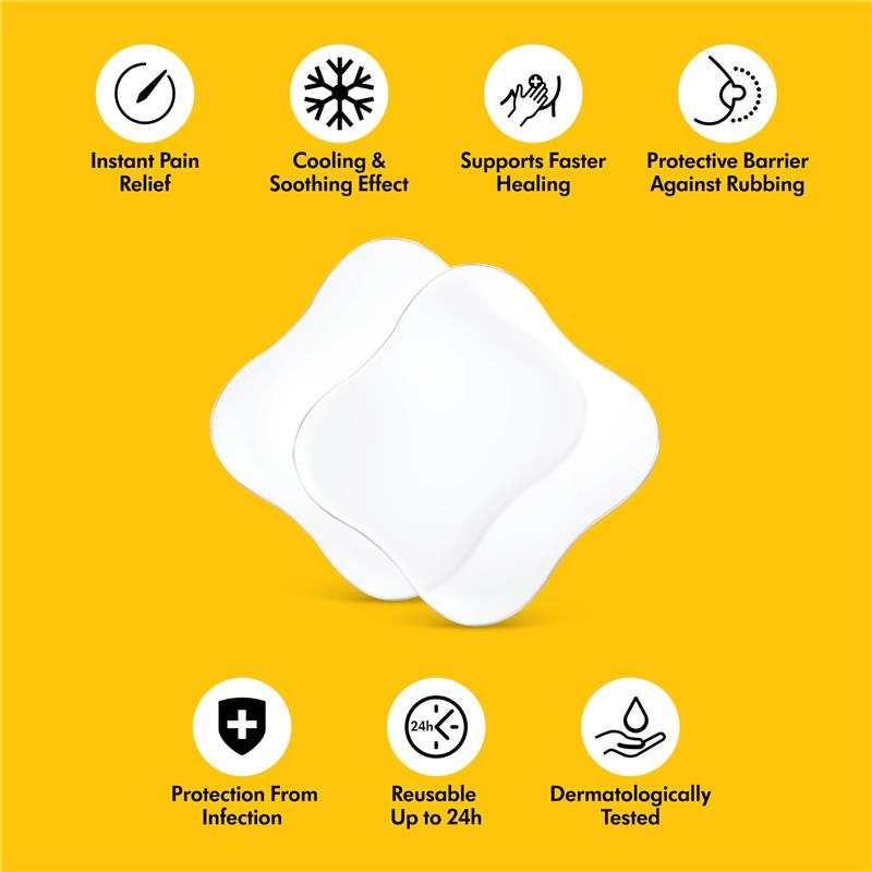 Hydrogel pads for instant pain relief, featuring a cooling effect, support faster healing, and protection from infection.
