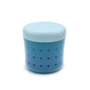 Melii Fruit Storage Container in blue, featuring a strainer with perforated sides and a secure lid.
