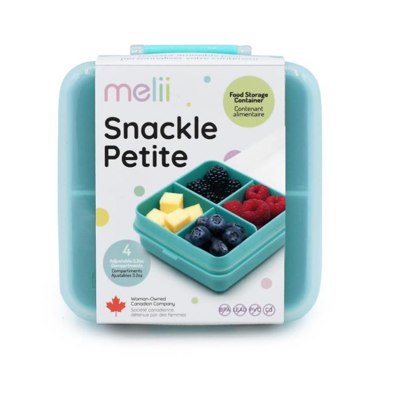 Melii Snackle Box 4 Compartment Petite, Blue Image 4