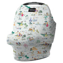 Multifunctional cover featuring Disney princesses in a whimsical pattern, designed for car seats and strollers.