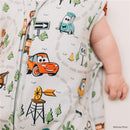 Milk Snob Disney and Pixar Cars Baby Sleep Bag featuring colorful cartoon characters, ideal for infants 0–6 months.