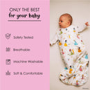 Disney Princess baby sleep bag for 0–6 months, featuring colorful princess prints; labeled as safety tested, breathable, and soft.