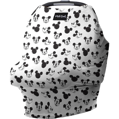 Milk Snob 5-in-1 multifunctional cover featuring a Mickey Mouse sketch pattern in black and white.
