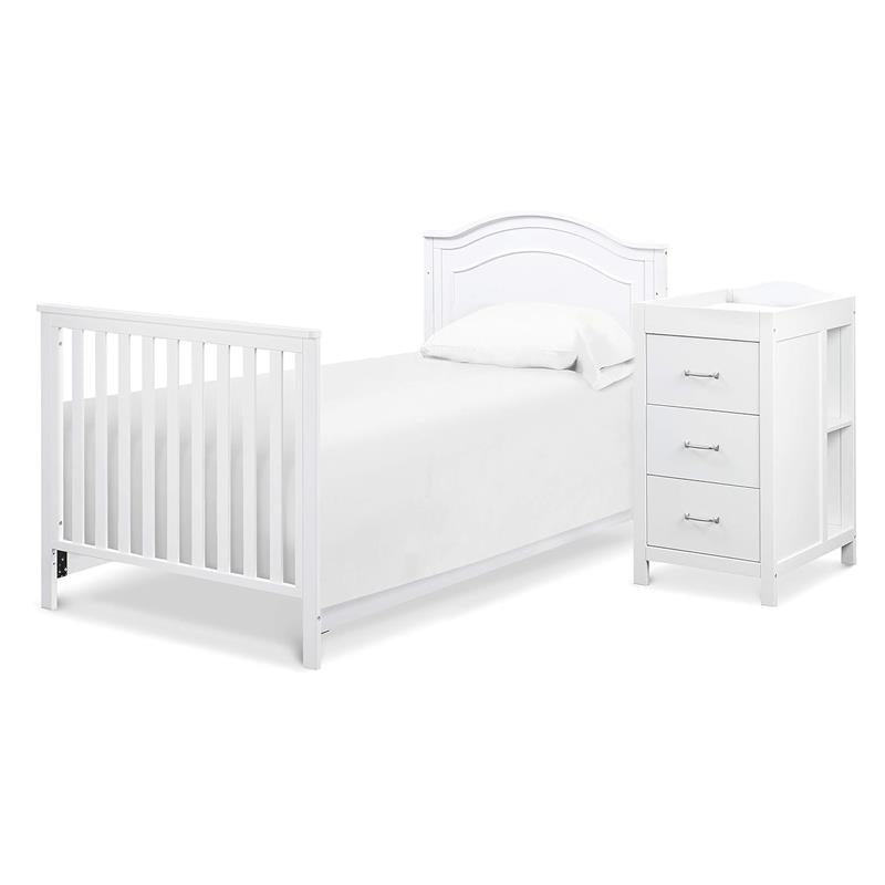 Million Dollar Baby Davinci Charlie 4-in-1 Convertible Mini Crib and Changer Combo, White Image 4