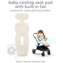 Baby cooling seat liner in Donut Beige with built-in fan, designed for universal fit with most strollers.
