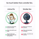 Mima Flo baby cooling seat liner comparison with a stroller fan, highlighting benefits and drawbacks of each.