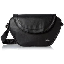 Trendy black changing diaper bag by Mima, featuring a sleek design and adjustable shoulder strap.