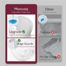 Momcozy disposable underwear comparison showing features like self-absorbing upgrade and edge guards versus traditional options.