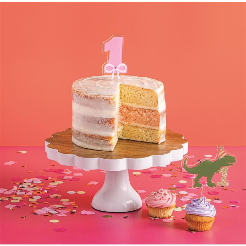 Mud Pie Acrylic Bow One Year Birthday Topper