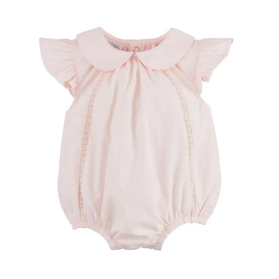 Mud Pie - Baby Girl Pink Collared Poplin Bubble Image 1