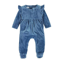 Mud Pie - Blue Velour Sleeper Image 1