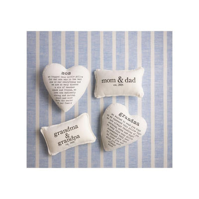 Mud Pie Grandma Heart Pillow, White