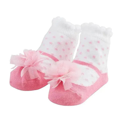 Mud Pie - Pink Puff Mary Jane Socks Image 1