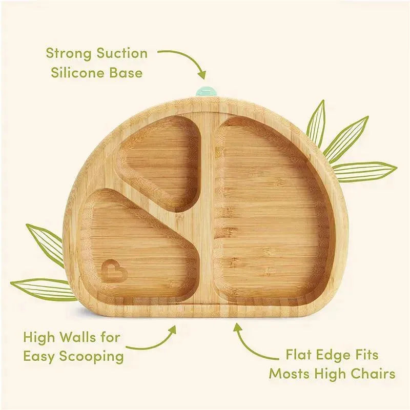 Bambou Divided Suction Plate by Munchkin features a strong silicone base, high walls for easy scooping, and a flat edge for high chair compatibility.