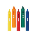 Munchkin Bath Crayons set of five: yellow, orange, red, green, and blue crayons designed for fun bath-time drawing.