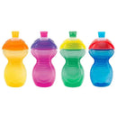 Munchkin Click Lock Bite Proof Sippy Cups in yellow, pink, green, and blue, showcasing colorful designs and secure lids.