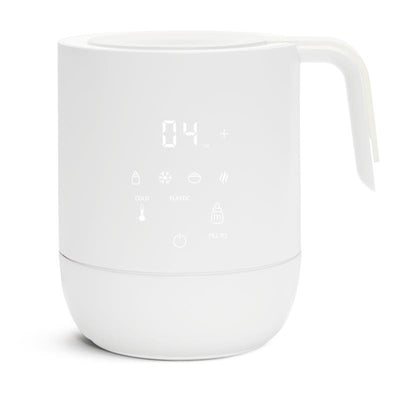 White Munchkin Precision Baby Bottle Warmer with digital display, designed for warming breastmilk.