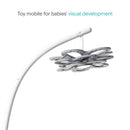 High-contrast baby mobile with a mirror, designed to stimulate visual development in infants.