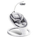 High-contrast Munchkin Baby Bloom Mobile attached to a grey infant swing, designed to engage babies visually.
