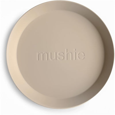 Mushie Silicone Round Plate Dinnerware Set 2 Pack - Vanilla Image 1