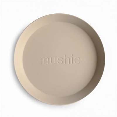 Mushie Silicone Round Plate Dinnerware Set 2 Pack - Vanilla Image 2