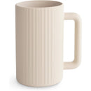 Mushie Bath Rinse Cup in Shifting Sand, featuring a ribbed design and a sturdy handle for easy use.