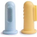 Mushie 2-Pack Finger Toothbrush - Powder Blue/Daffodil Image 1