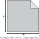 Mushie Muslin Swaddle Blanket in blush, measuring 47 inches by 47 inches, with a note on product shape variability.