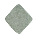 Hooded towel in moss green color, featuring a soft texture and a pointed hood for children.