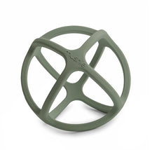 Mushie Silicone Ball Teether in Dried Thyme color, featuring a playful design with soft, flexible textures for soothing teething.