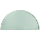 Silicone placemat in Cambridge Blue, featuring a half-circle shape and a textured surface, ideal for mealtime messes.