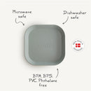 Mushie Silicone Square Plate in Cloud, microwave and dishwasher safe, BPA/BPS/PVC/phthalate free, made in Denmark.