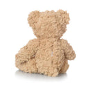 Tan bear plush toy with soft, fluffy fur, designed as a comforting companion for babies.