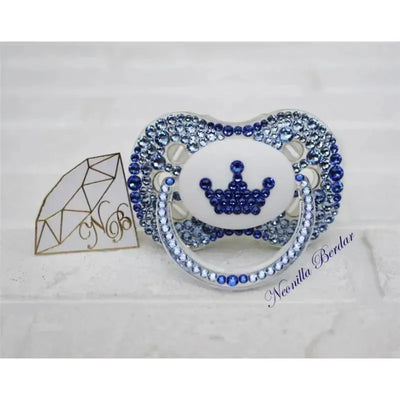 Neonilla Crystal Pacifier With Elite Crown Blue Bling Dummy Image 1