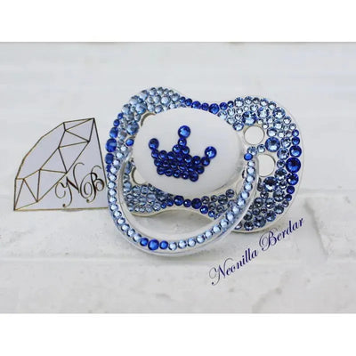 Neonilla Crystal Pacifier With Elite Crown Blue Bling Dummy Image 2