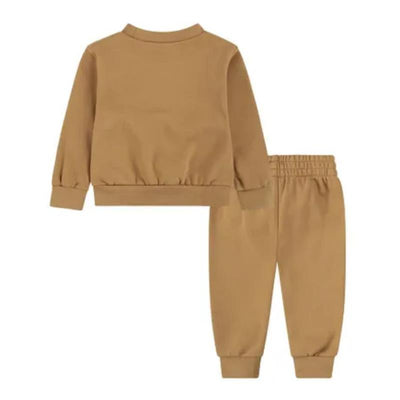 Nike Baby Set in hemp color, featuring a long-sleeve hoodie and matching pants with elastic cuffs and waistband.