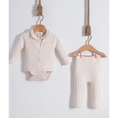 Nipperland - Knitted Outfit Cream/White Contemporary Image 1