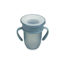 Nouka All Around Cup in blue, featuring two ergonomic handles and a spill-proof lid, suitable for toddlers.