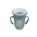 Nouka All Around Cup in blue, featuring two ergonomic handles and a spill-proof lid, suitable for toddlers.