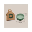 Suction bowl in Lily Blue color with a 4.7-inch diameter, alongside its eco-friendly packaging design.