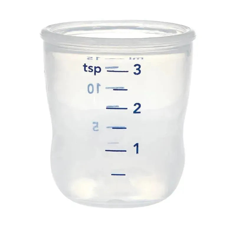 Clear medicine syringe with measurement markings up to 10 ml, designed for accurate dosing of liquid medicine.