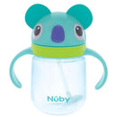 Nuby 1Pk Clik-It 360 Flip-It Cup with a koala design, featuring a thin weighted straw and easy-grip handles.