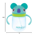 Nuby Clik-It 360 Flip-It cup with a koala design, featuring a thin weighted straw and easy-to-hold handles.