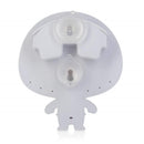 Astronaut-shaped baby bathtub toy with two suction cups for attachment, designed for playful bath time experiences.