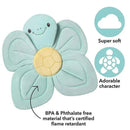 Nuby Bathing Turtle Baby Bath Sink Insert in soft teal, shaped like a flower with a smiling turtle face, made from BPA-free material.