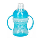 Bright blue Nuby 8oz trainer cup with no-spill super spout and handles for easy grip.