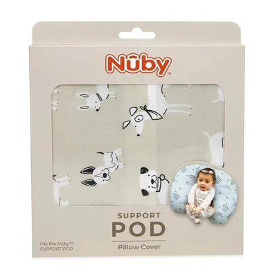 Nuby Dr. Talbots nursing pillow cover featuring a playful dog design, designed for the Nuby Support Pod.