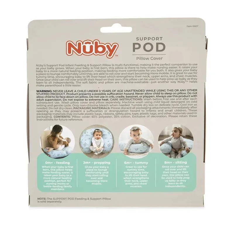 Nuby Dr. Talbots Nursing Pillow Cover with dog design, machine-washable, for infant support during feeding and play.