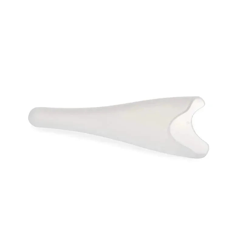 White Dr. Talbots standard thermometer with a curved end for safe and accurate temperature measurement.