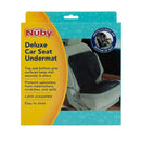 Nuby Deluxe Car Seat Undermat in black, designed to protect upholstery from scratches and spills, features grip surfaces.